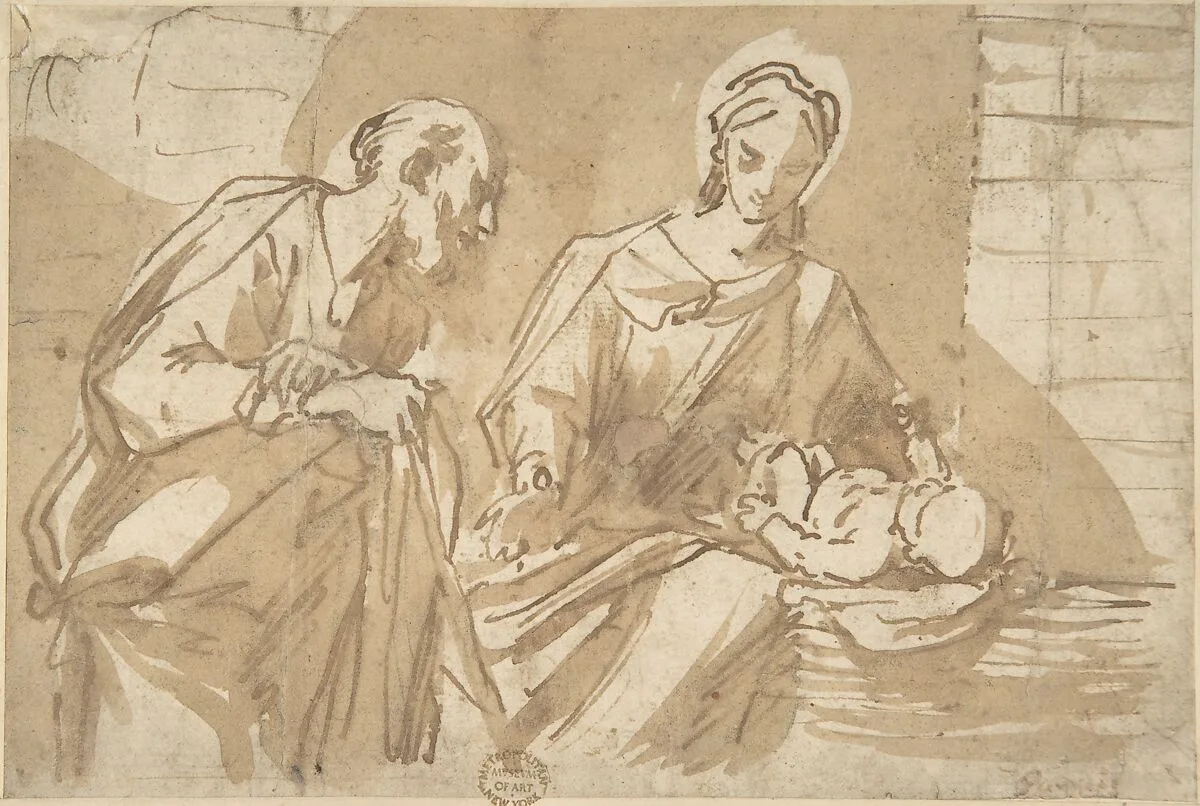 Holy Family — Anonymous, Italian, Roman-Bolognese, 17th century