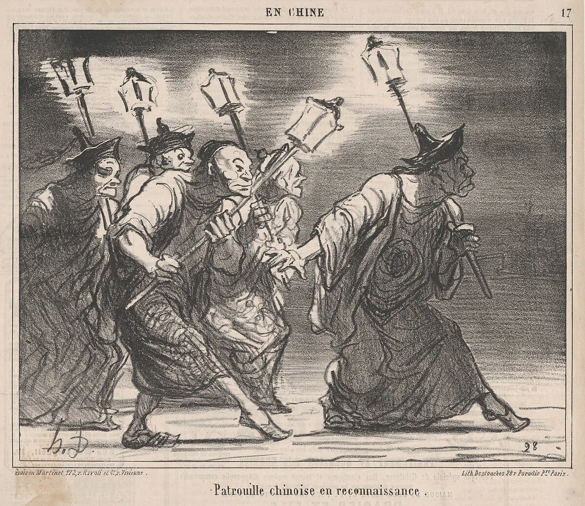 Patrouille chinoise en reçonnaissance, from En Chine, published in Le Charivari, November 7, 1859 — Honoré Daumier|Aaron Martinet|Destouches