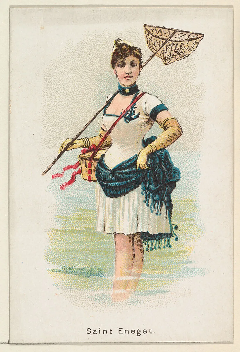 Saint Enegat, from the Beautiful Bathers series (N192) issued by Wm. S. Kimball & Co. — Julius Bien|William S. Kimball & Company