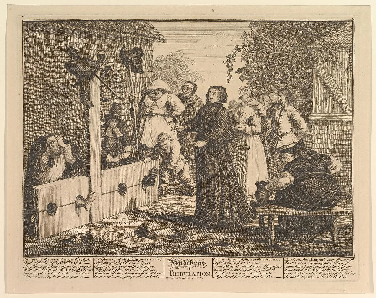 Hudibras in Tribulation (Twelve Large Illustrations for Saumel Butler's Hudibras, Plate 6) — William Hogarth|Samuel Butler