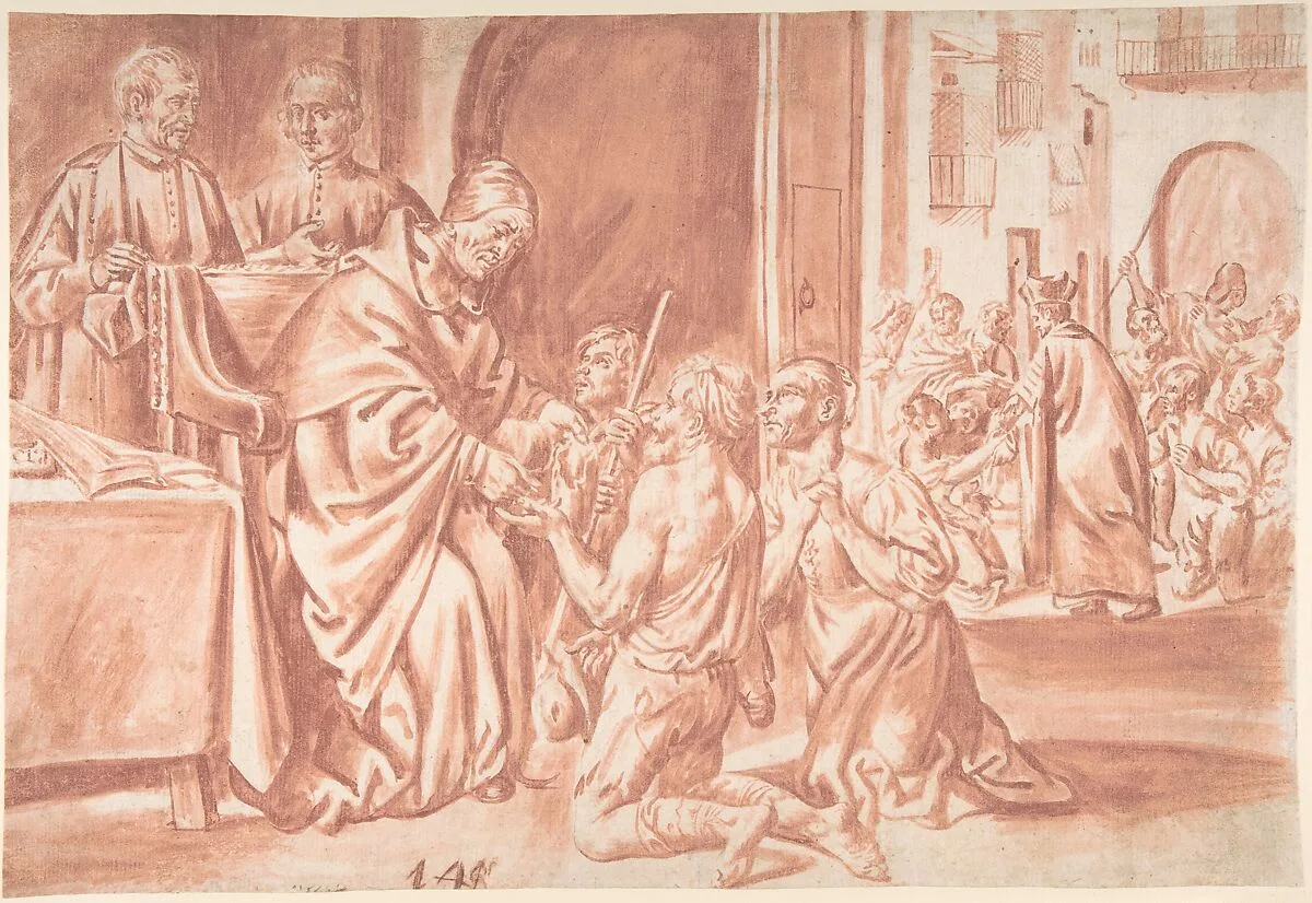 Thomas of Villanova, Archbishop of Valencia Distributing Alms to the Poor — Pedro Orrente