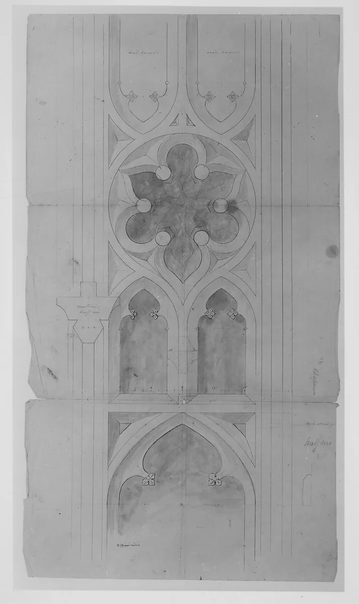 Design for window tracery for Chapman - full size — Alexander Jackson Davis