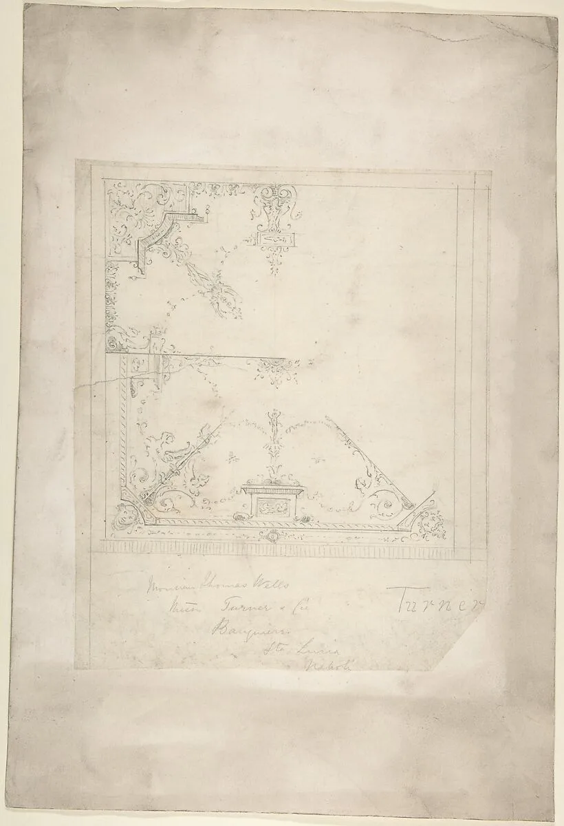 Design for a Ceiling for Thomas Wells — Anonymous, British, 19th century