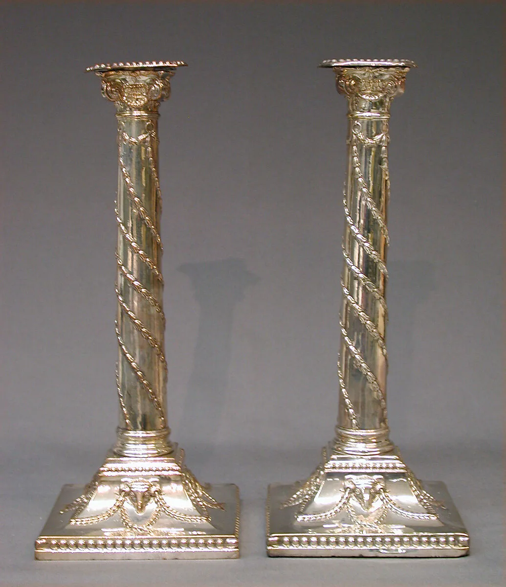 Pair of candlesticks — Tudor and Leader