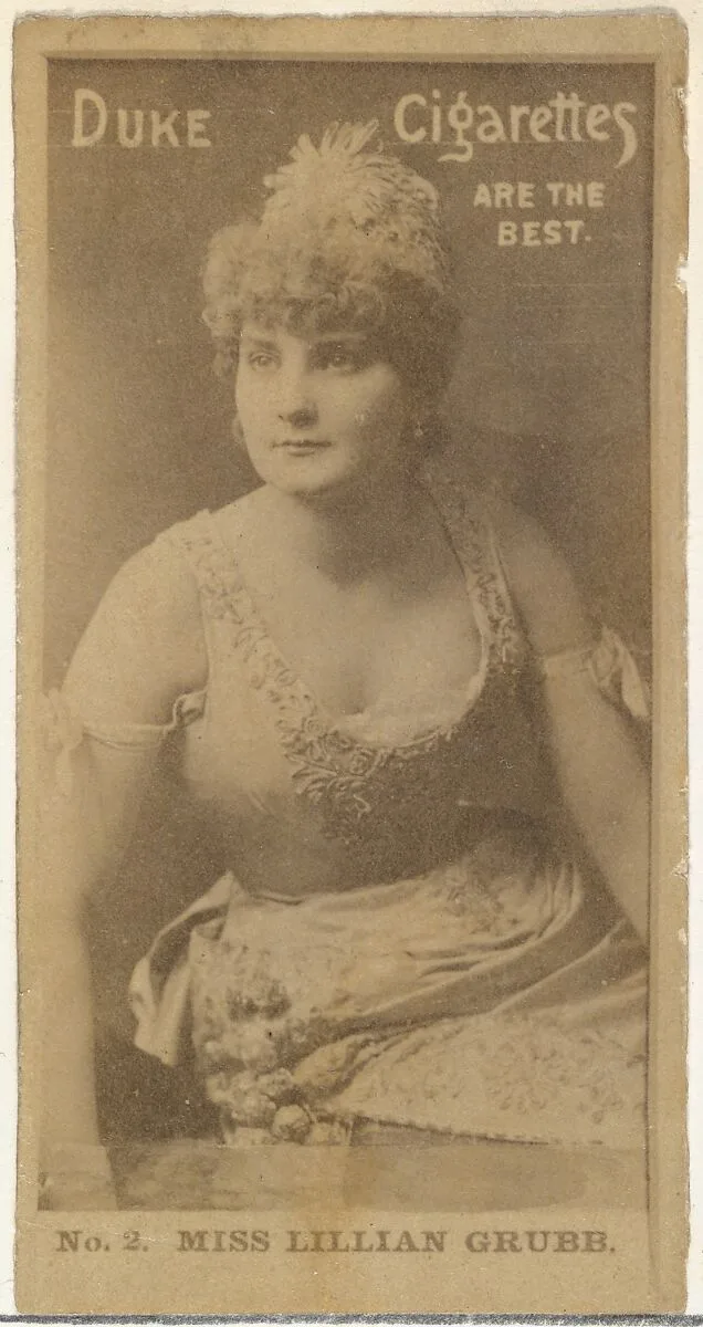 Card Number 2, Miss Lillian Grubb, from the Actors and Actresses series (N145-6) issued by Duke Sons & Co. to promote Duke Cigarettes — W. Duke, Sons & Co.