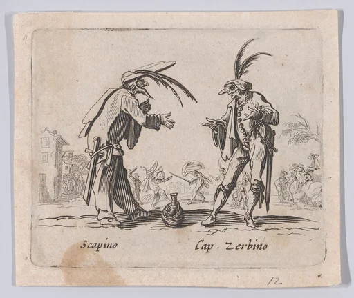 Copy of Scapino and Capitano Zerbino, from "Balli di Sfessania" (Dance of Sfessania)
