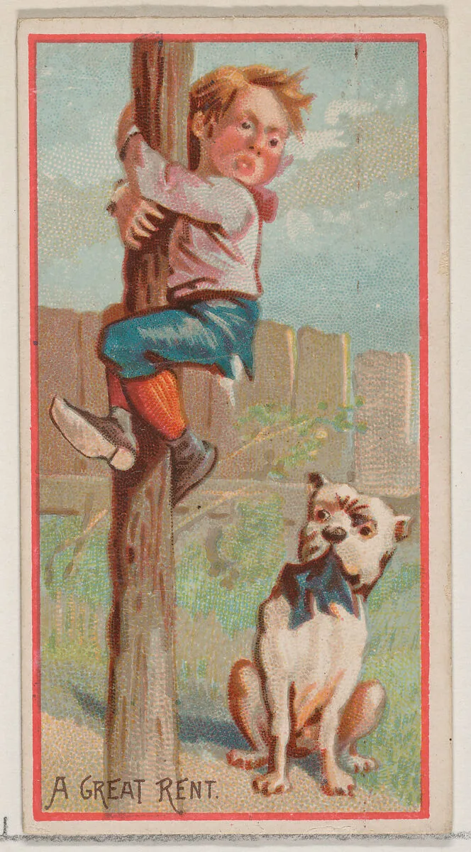 A Great Rent, from the Jokes series (N87) for Duke brand cigarettes — W. Duke, Sons & Co.|George S. Harris & Sons