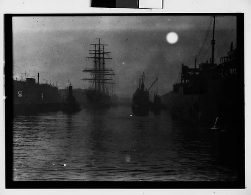 [South Seas: Steamers, Tankers, and Sailing Ships in Port]