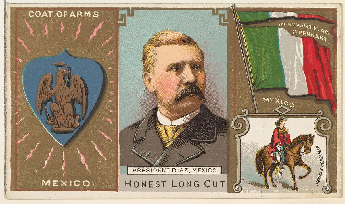 President Diaz of Mexico, from the Rulers, Flags, and Coats of Arms series (N126-1) issued by W. Duke, Sons & Co. — W. Duke, Sons & Co.