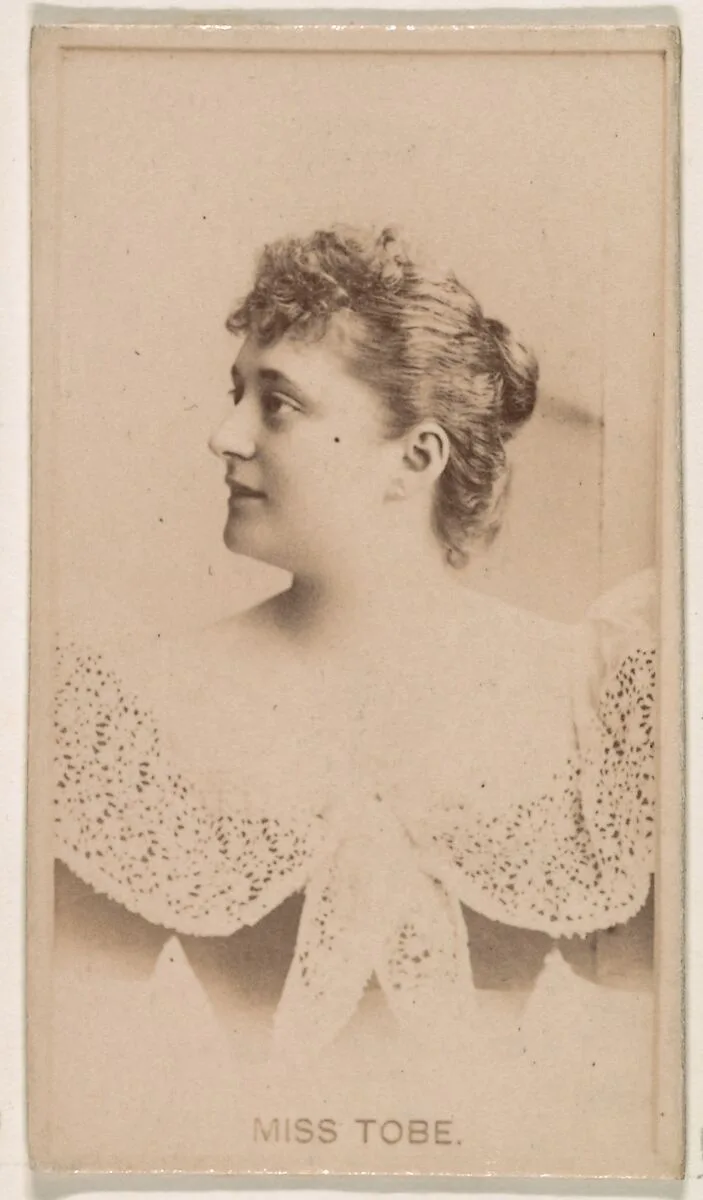 Miss Tobe, from the Actresses series (N245) issued by Kinney Brothers to promote Sweet Caporal Cigarettes — Kinney Brothers Tobacco Company