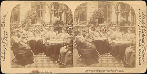 [Group of 4 Stereograph Views of Berlin Beer Gardens]