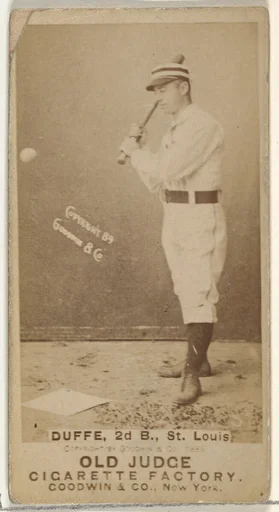 Charles Edward "Charlie" Duffee, 2nd Base, St. Louis Browns, from the Old Judge series (N172) for Old Judge Cigarettes