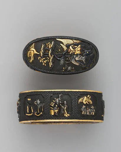 Sword-Hilt Collar and Pommel (Fuchigashira)