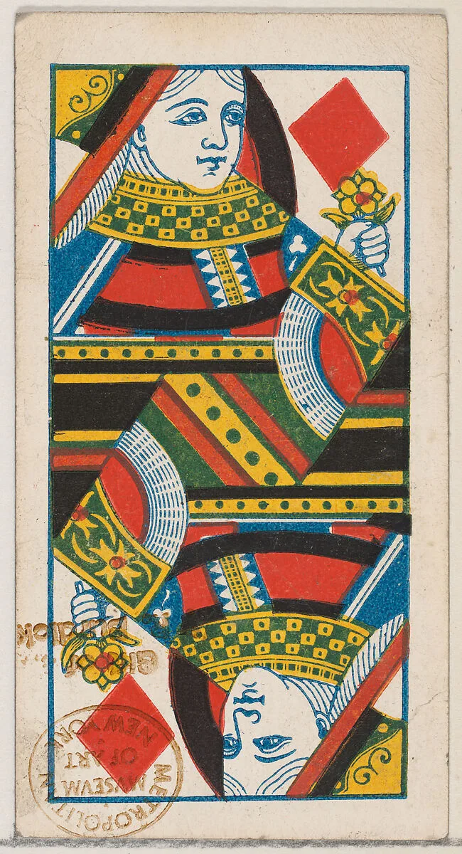 Queen of Diamonds, from the Playing Cards series (N84) to promote Turkish Cross-Cut Cigarettes for W. Duke, Sons and Co. — W. Duke, Sons & Co.