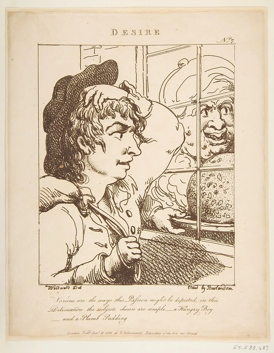 Desire (Le Brun Travested, or Caricatures of the Passions) — George Murgatroyd Woodward|Rudolph Ackermann, London|Thomas Rowlandson