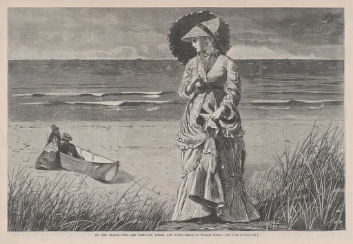 On the Beach – Two are Company, Three are None (from "Harper's Weekly," Vol. XVI)