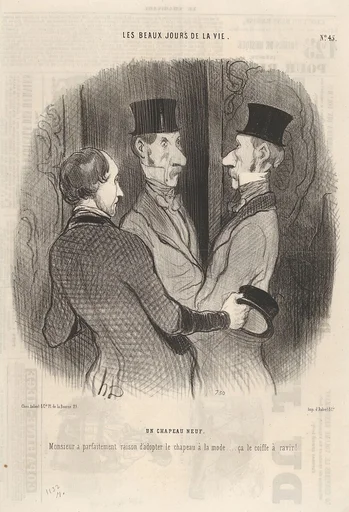 A New Hat, plate 45 from "The Best Days in Life," published in Le Charivari