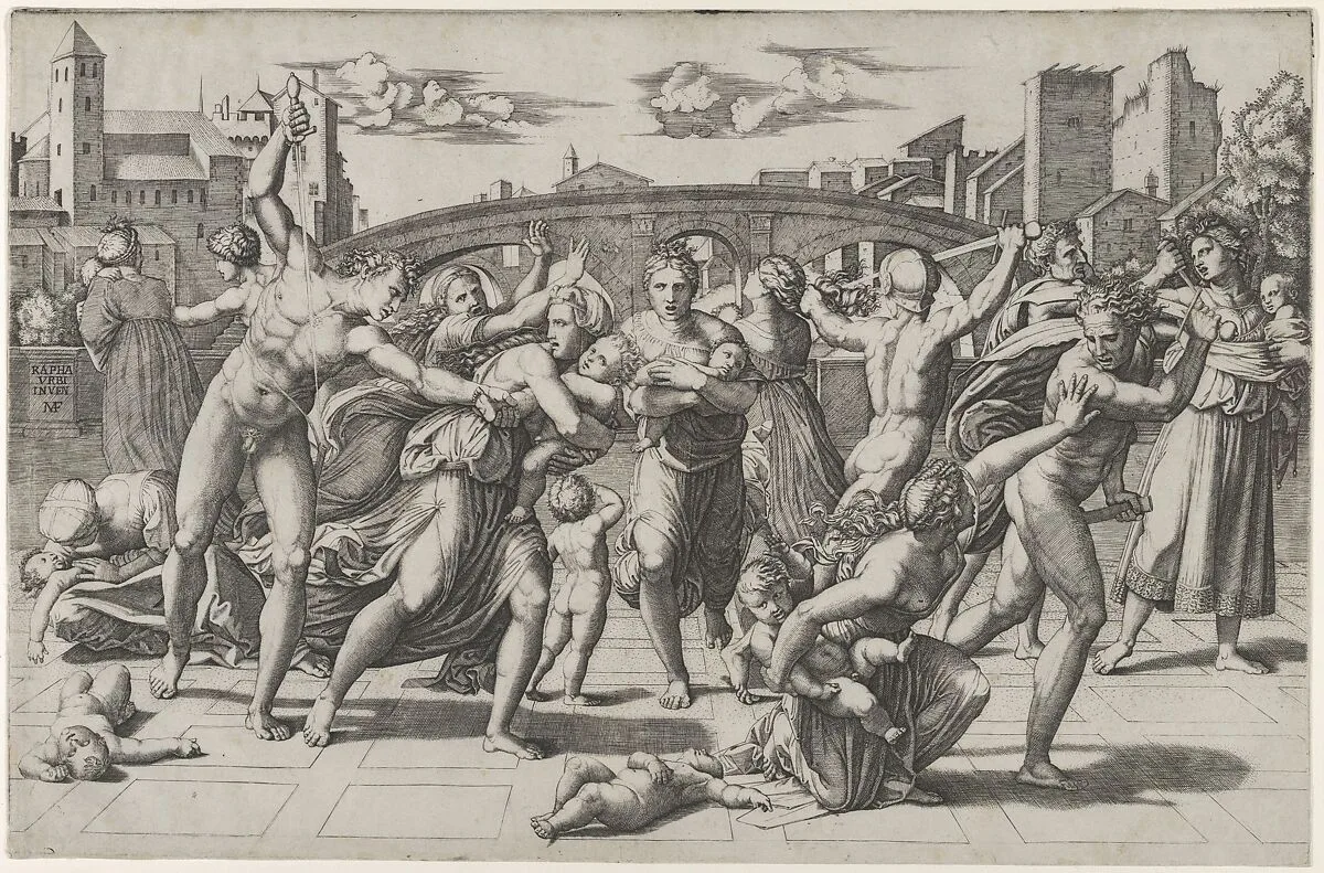The Massacre of the Innocents — Marcantonio Raimondi|Raphael (Raffaello Sanzio or Santi)