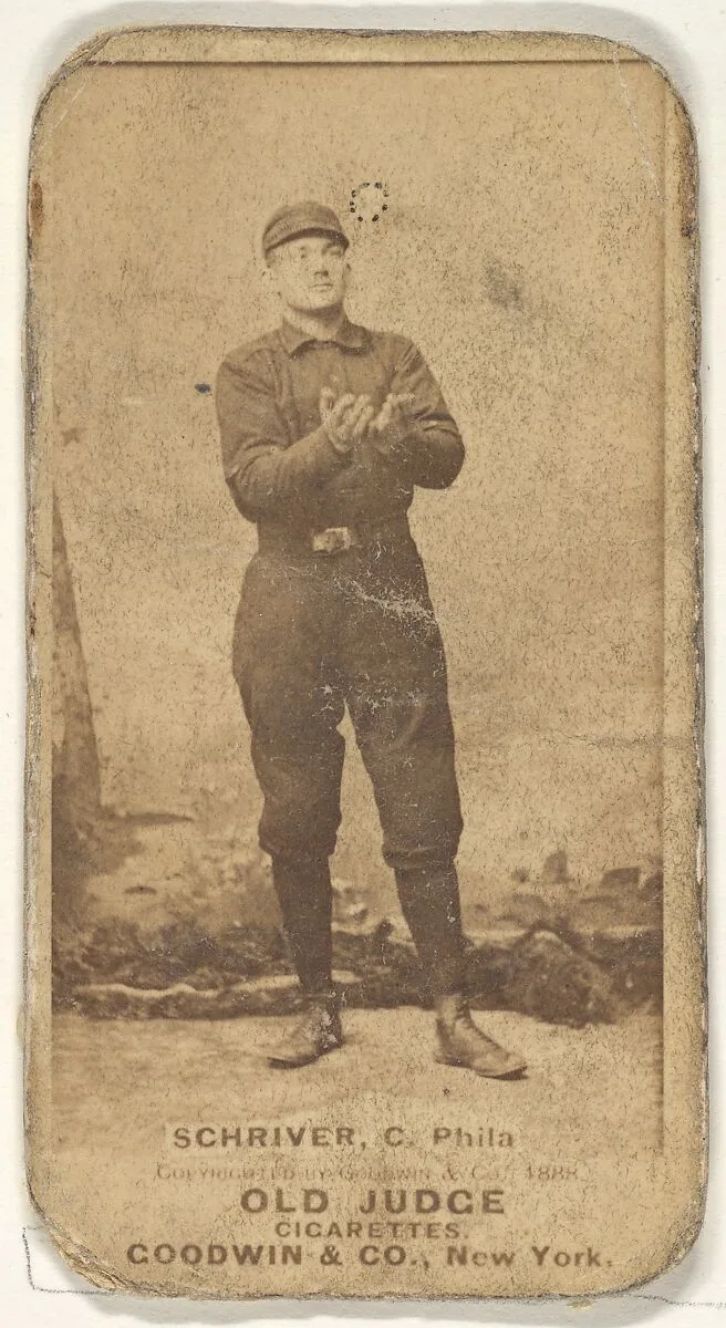 William Frederick "Pop" Schriver, Catcher, Philadelphia, from the Old Judge series (N172) for Old Judge Cigarettes — Goodwin & Company