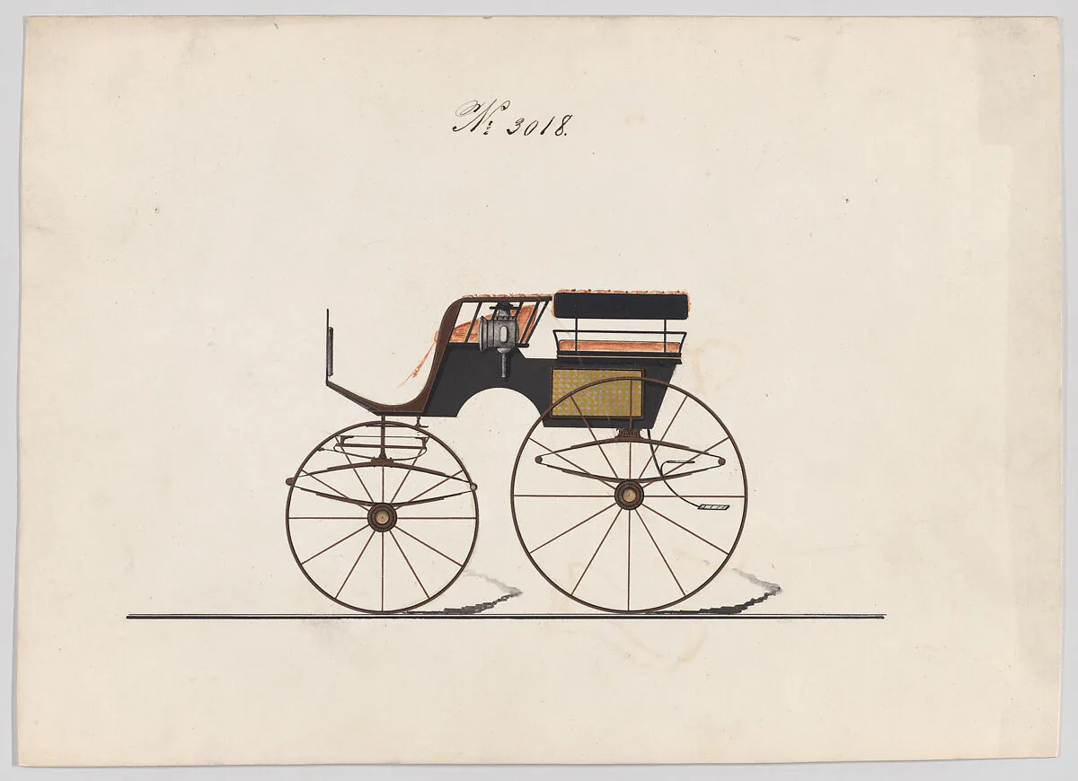 Design for Dog Cart or 2 Wheeler, no. 3018 — Brewster & Co.
