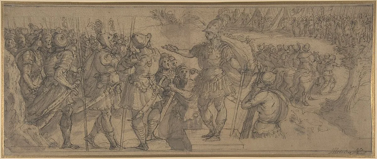 Design for a Narrative Frieze: A Commander Addressing His Troops — Alessandro Allori