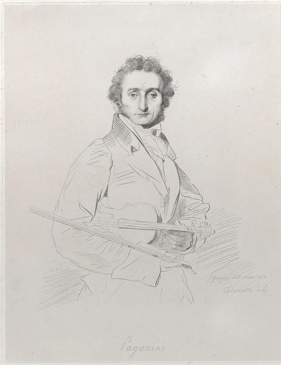 Portrait of Niccolò Paganini — Luigi Calamatta|Jean Auguste Dominique Ingres|Niccolò Paganini