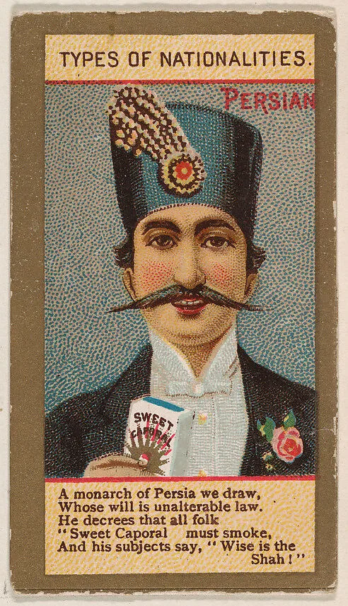 Persian, from Types of Nationalities (N240) issued by Kinney Bros. — Kinney Brothers Tobacco Company