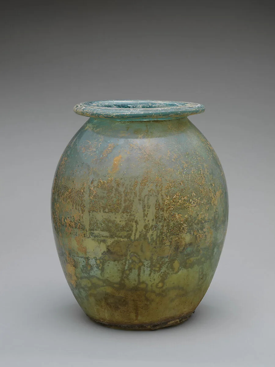 Glass cinerary urn (olla) — Unknown