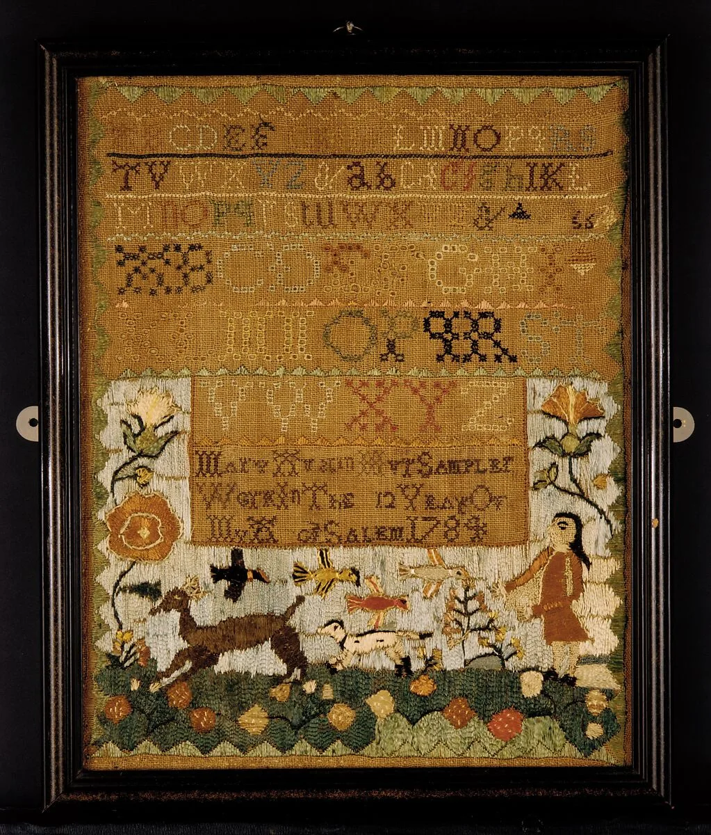 Embroidered sampler — Mary Austin