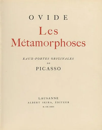 Illustrated book, ¦Metamorphoses¦ by Ovid, with additional suite of 30 etchings with remarques