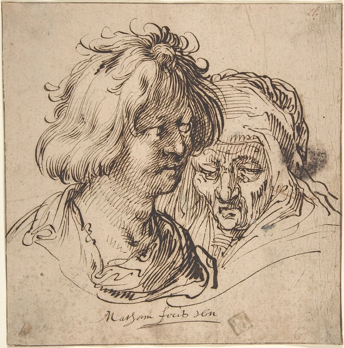 Young Man and Old Woman — Jacob Matham