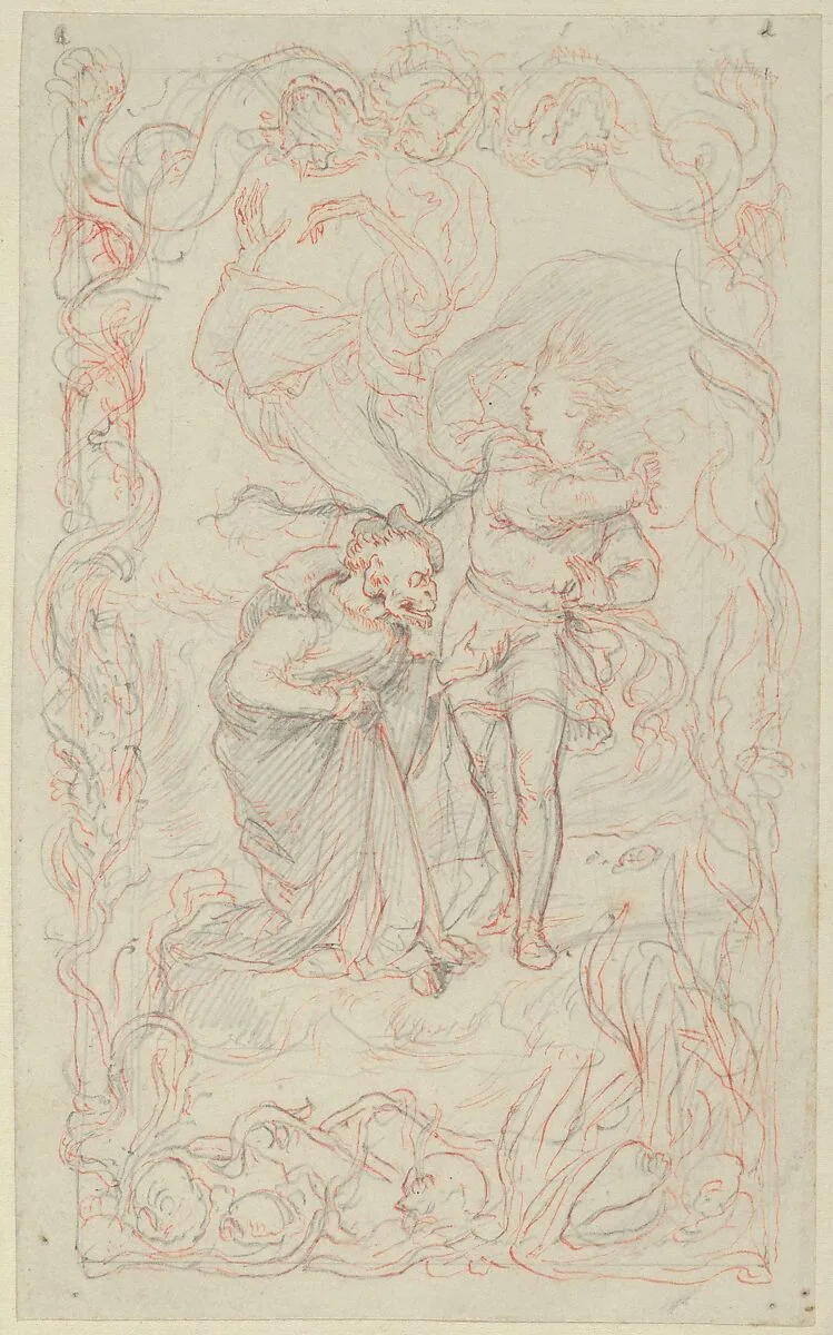 Illustration to the Tempest: Caliban, Ferdinand and Ariel — Henry Courtney Selous|William Shakespeare
