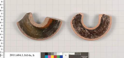 Terracotta fragments of kylikes (drinking cups)
