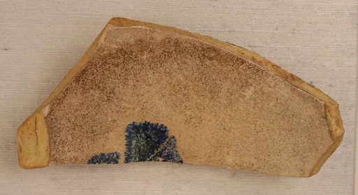 Fragment of an Open Vessel with Blue on White Motif