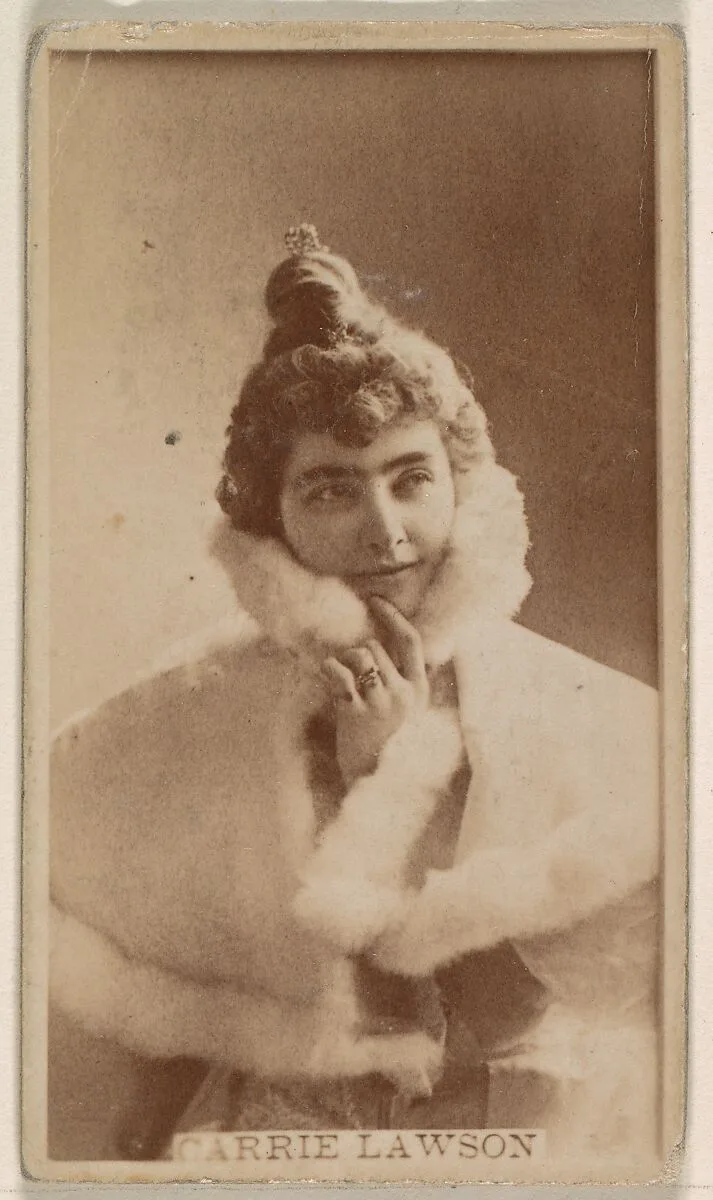 Carrie Lawson, from the Actresses series (N245) issued by Kinney Brothers to promote Sweet Caporal Cigarettes — Kinney Brothers Tobacco Company