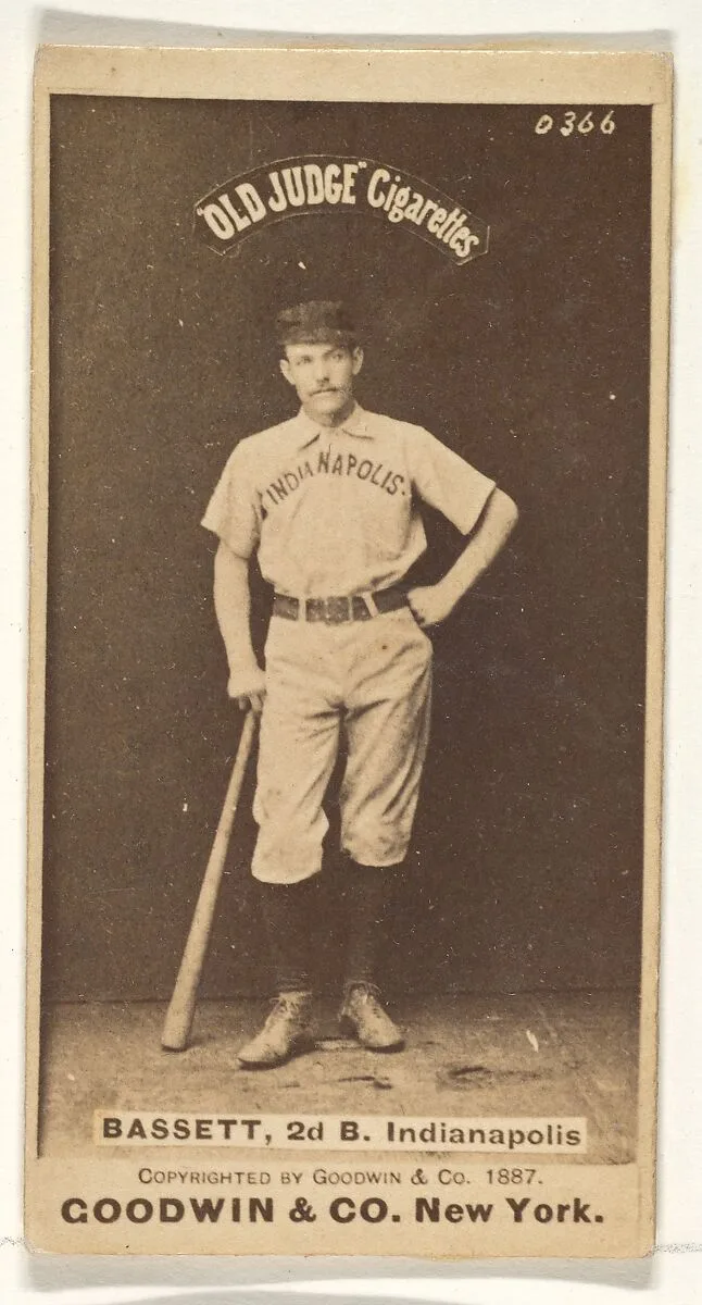 Bassett, 2nd Base, Indianapolis, from the Old Judge series (N172) for Old Judge Cigarettes — Goodwin & Company