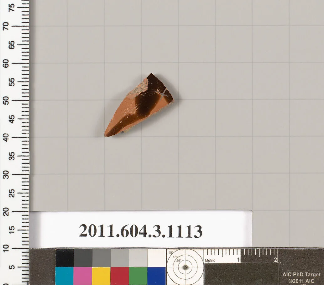 Terracotta fragment of a mastoid (drinking cup with narrow base) or a kyathos (cup-shaped ladle) — Unknown