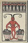 Krampus Card — Dora Suppantschitsch|Wiener Werkstätte