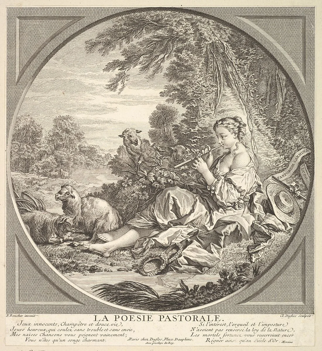 Pastoral Poetry — François Boucher|Claude Augustin Duflos le Jeune