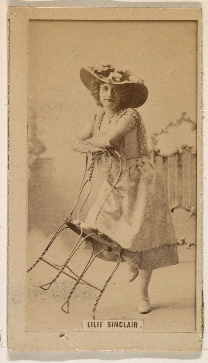 Lilie Sinclair, from the Actresses series (N245) issued by Kinney Brothers to promote Sweet Caporal Cigarettes — Kinney Brothers Tobacco Company