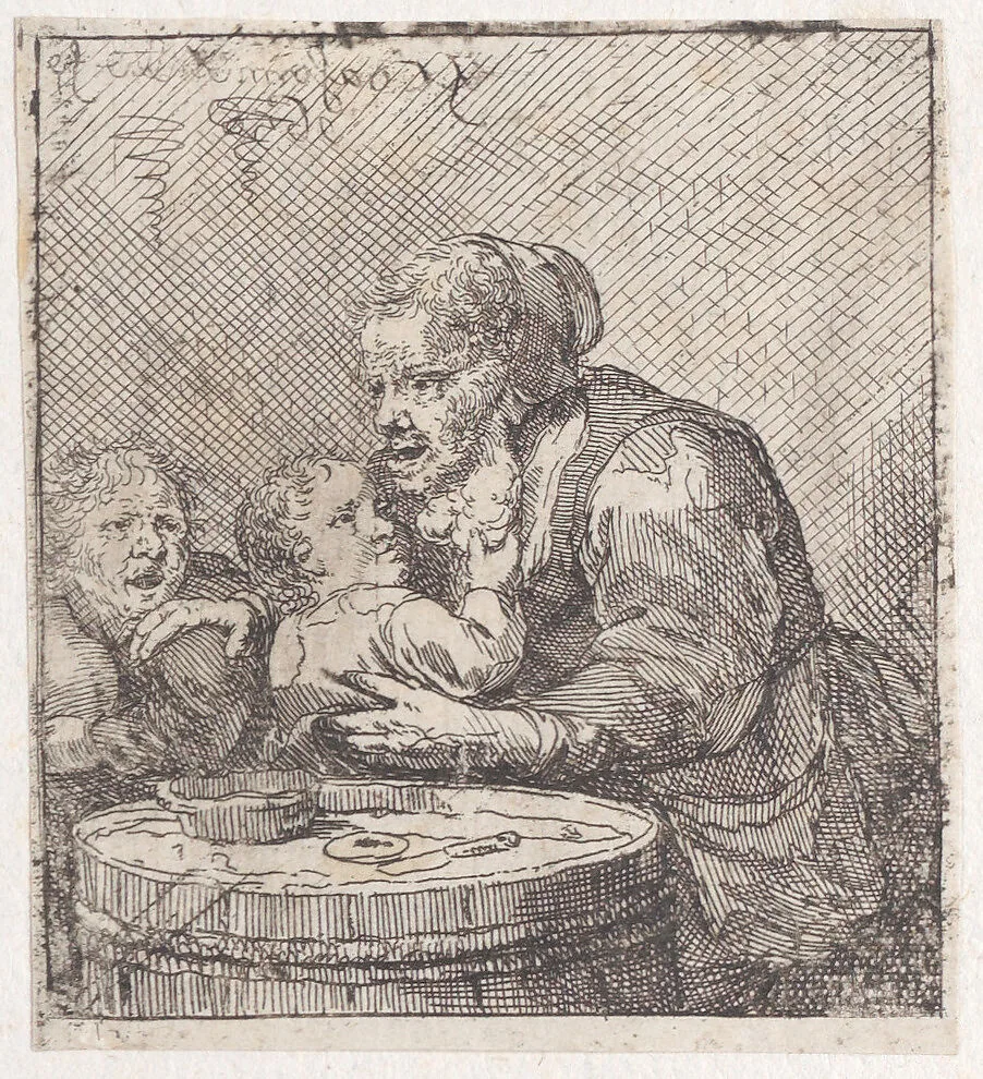 Old woman and two infants — Jacques Dassonville