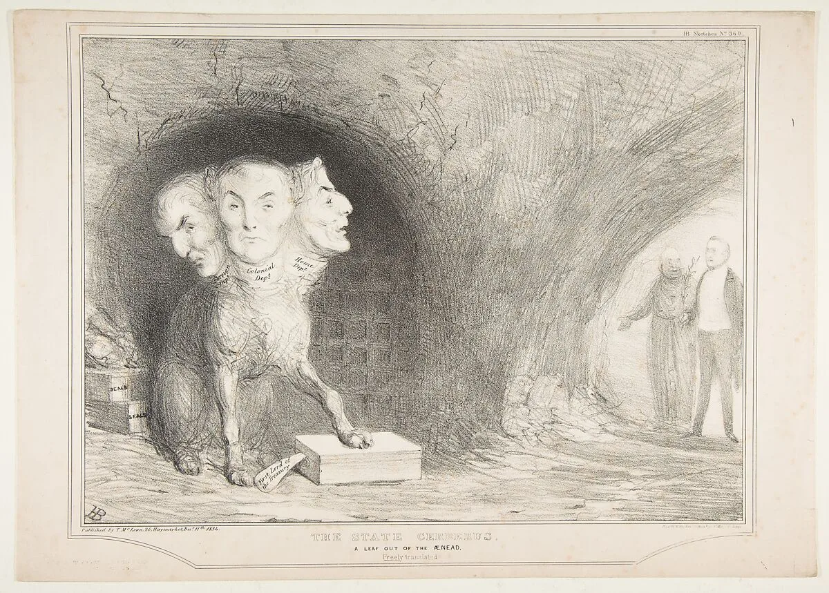 The State Cerberus, A Leaf Out of the Ænead, Freely Translated — Thomas McLean|Alfred Ducôte|John Doyle