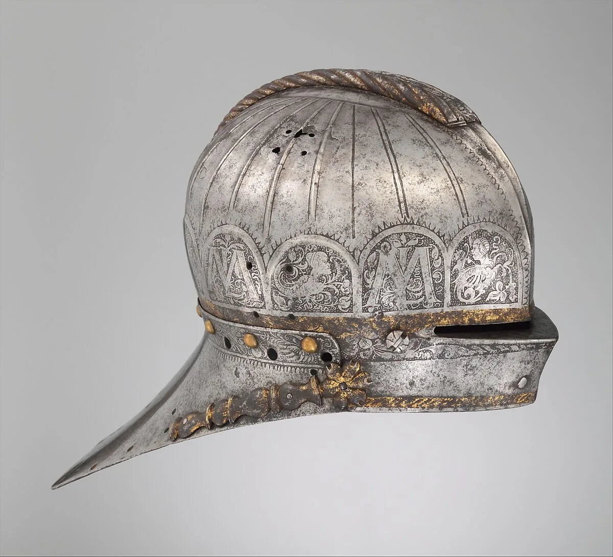 Jousting Sallet (<i>Rennhut</i>) Made for Louis II (1506–1526), King of Hungary and Bohemia — Kolman Helmschmid