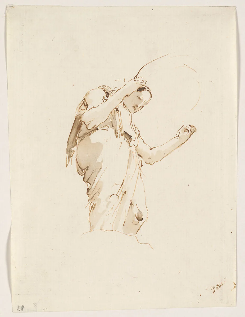 Standing Woman Holding a Hoop — Giovanni Battista Tiepolo