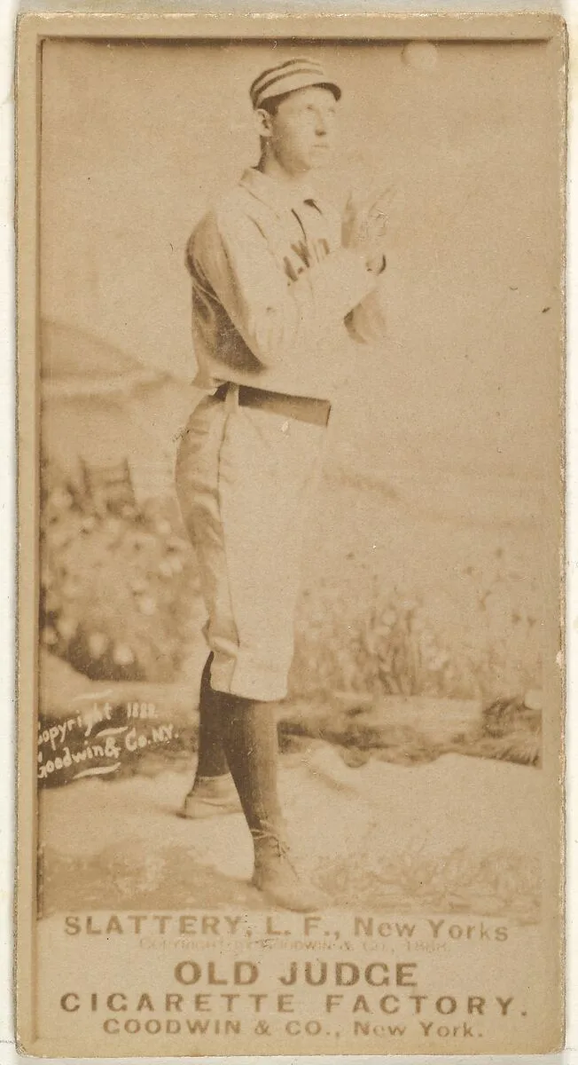 Michael J. Slattery, Left Field, New York, from the Old Judge series (N172) for Old Judge Cigarettes — Goodwin & Company