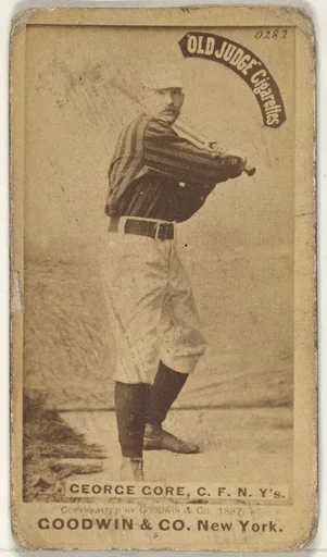 George F. "Piano Legs" Gore, Center Field, New York, from the Old Judge series (N172) for Old Judge Cigarettes