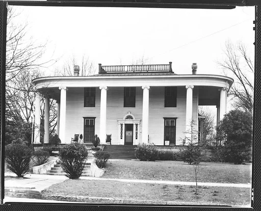 [Greek Revival House with Ionic Capitals and Rounded Roof Corners, Macon, Georgia]