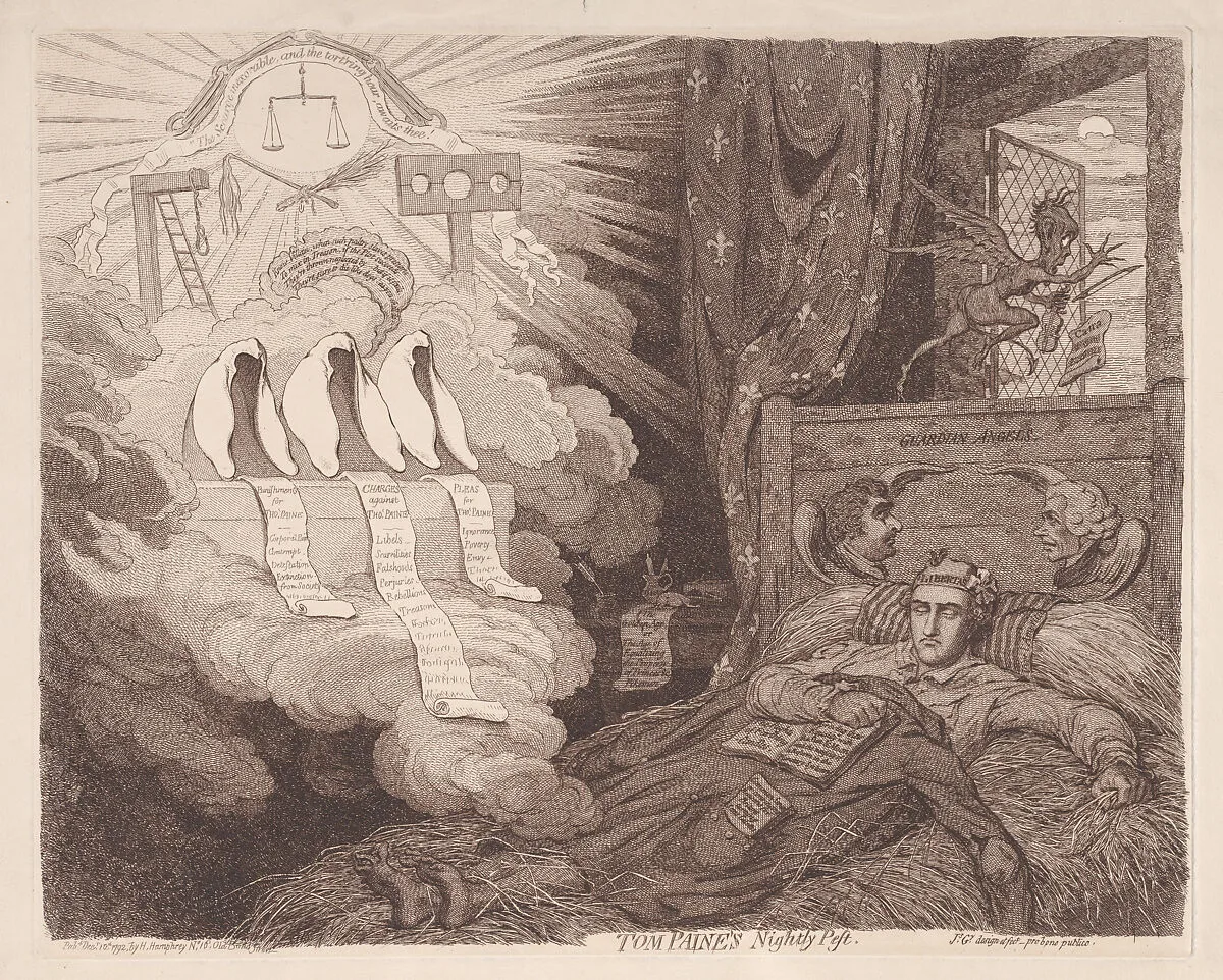 Tom Paine's Nightly Pest — James Gillray|Hannah Humphrey|Thomas Paine