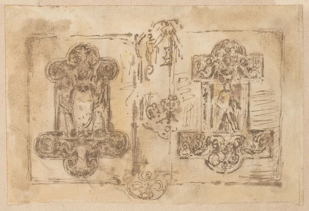 Two designs for ornamental plaques — Anonymous, French, 19th century