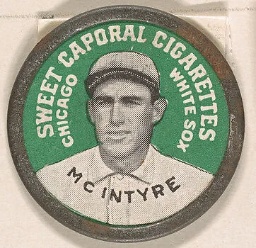 McIntyre, Chicago White Sox (green), from the Domino Discs series (PX7), issued by Kinney Brothers — Kinney Brothers Tobacco Company